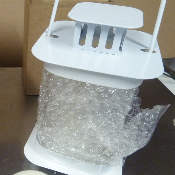 Mini Mission Style Metal and Glass Tea Light Candle Lantern, 5" New in box - Picture 2 of 4